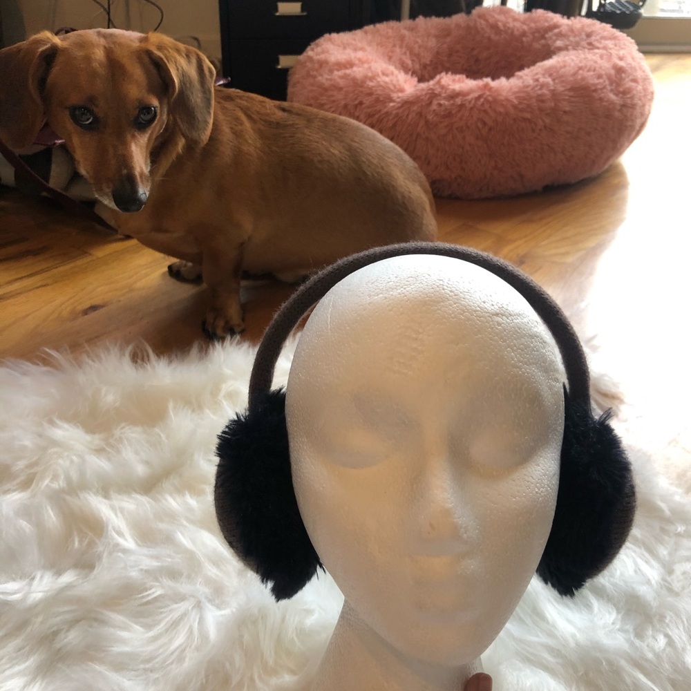 Black & Brown Mukluk earmuffs w snowflake detail
